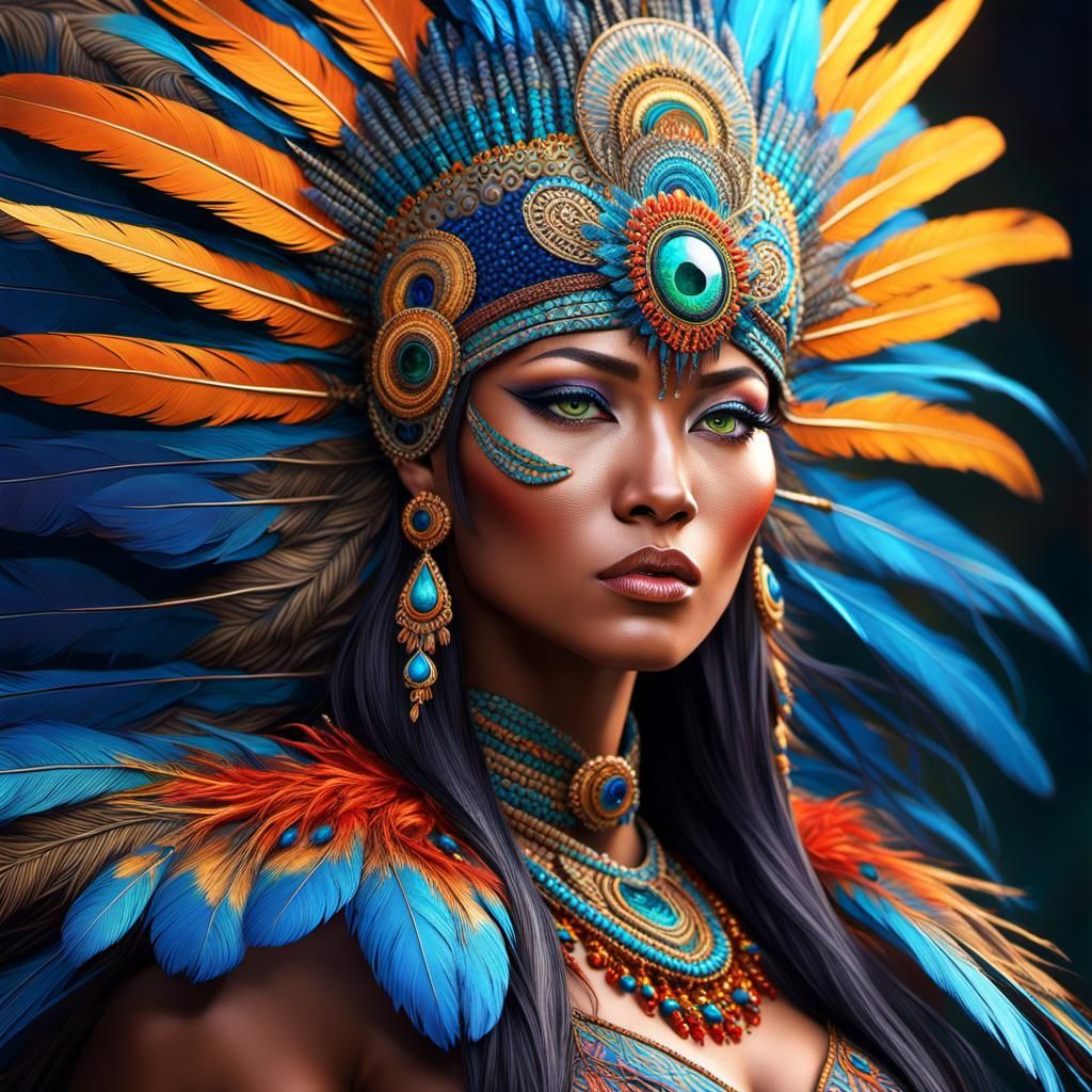 Exotic goddess of nature brightly colored, inspired by Greg Rutkowski ...