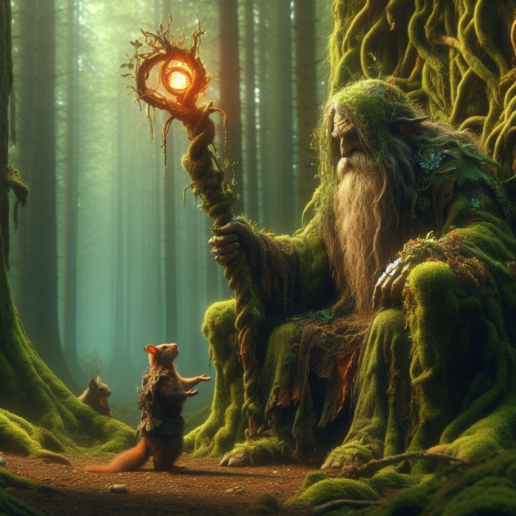 Squirrel reporting back to his Druid friend