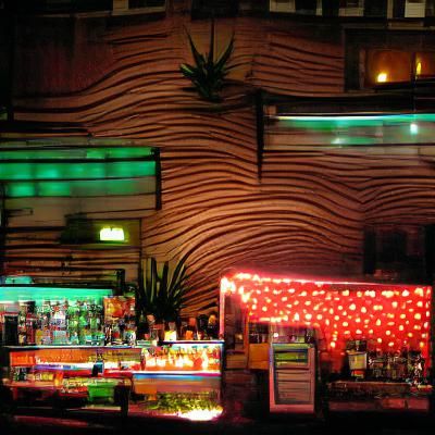 seedy bar at night