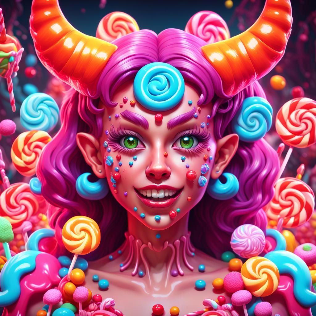 Candy demon girl - AI Generated Artwork - NightCafe Creator