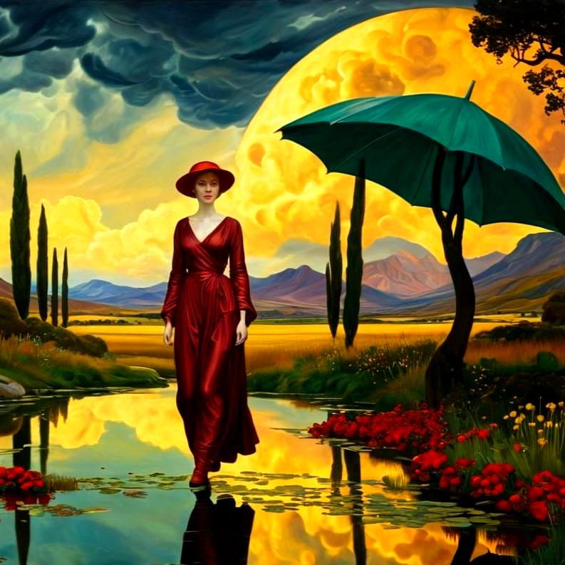 Ethereal Haute Couture Portrait in Surrealistic Surroundings