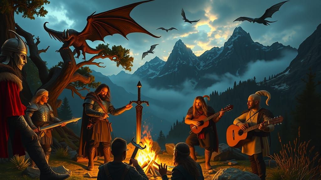 A grand Dungeons & Dragons fantasy scene