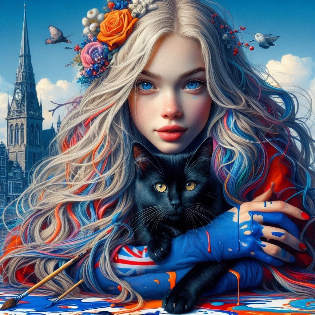 Girl and cat