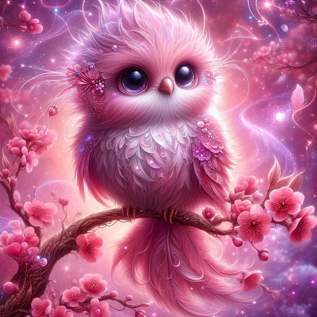 Cherry Blossom Serenade: The Pink Feathered Dream