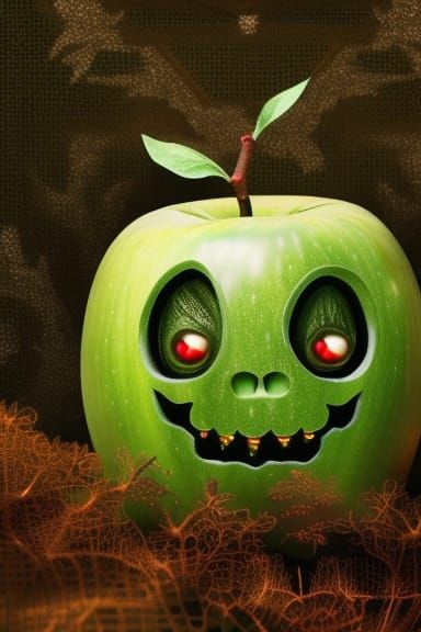 Happy Happleween apple nightmare 8k resolution intricately d...