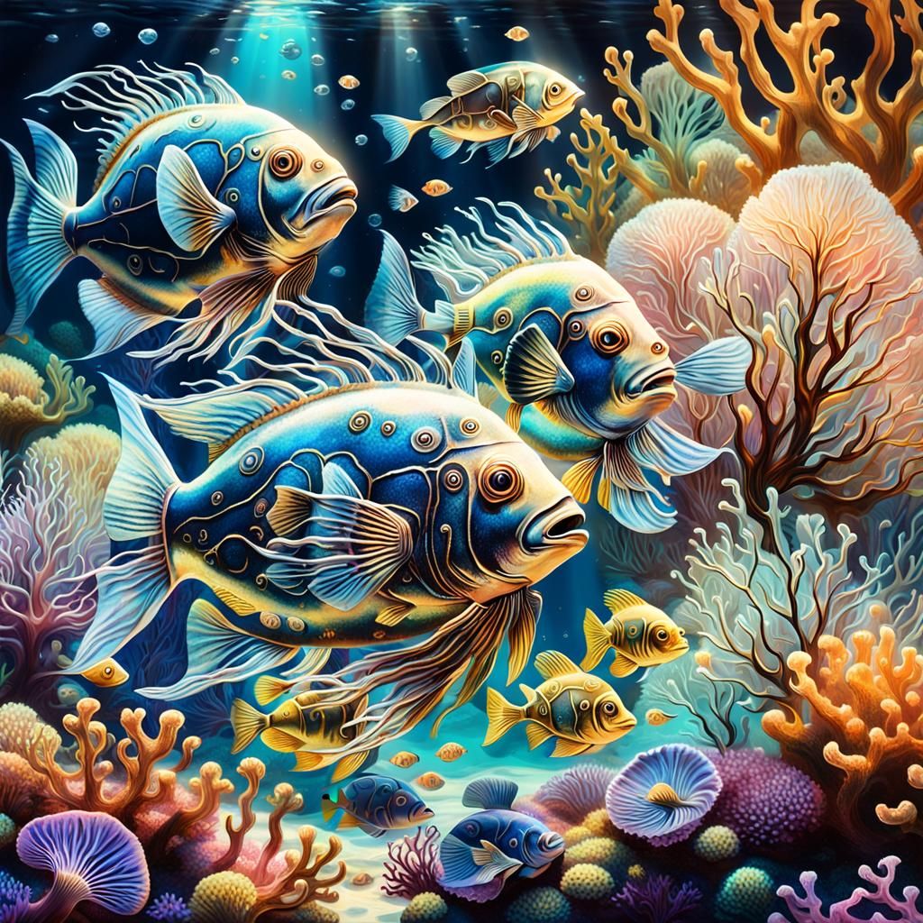 iridescent reef life  by @EL