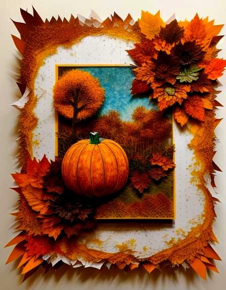3D Paper Leaves Fall Art