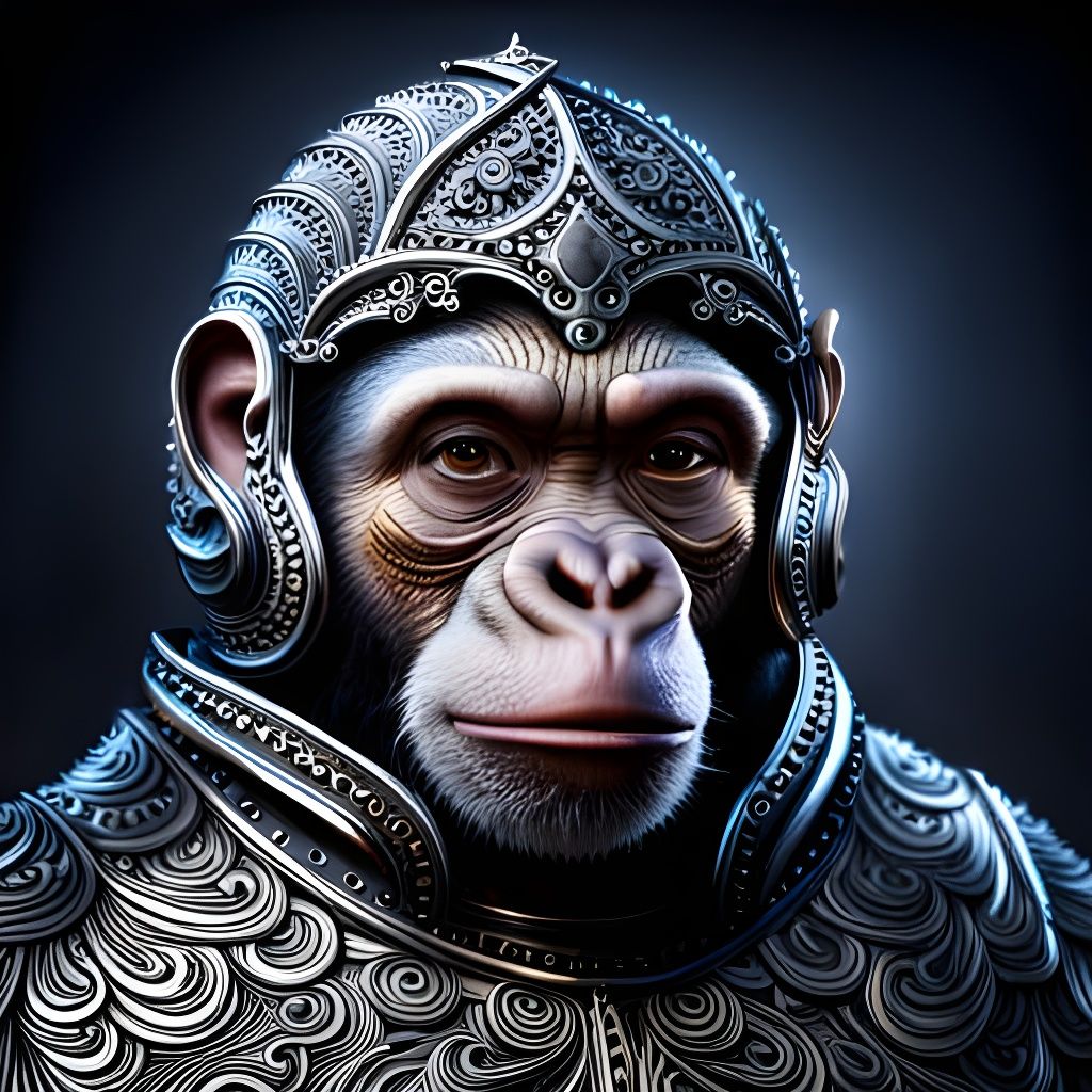 Sir Chimpalot in shining armor  by @EveCrowe