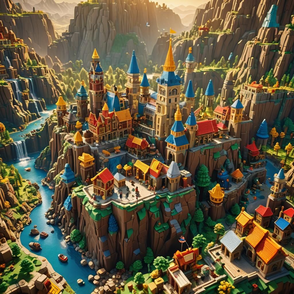 Vibrant Lego Kingdom in Epic 3D Detail
