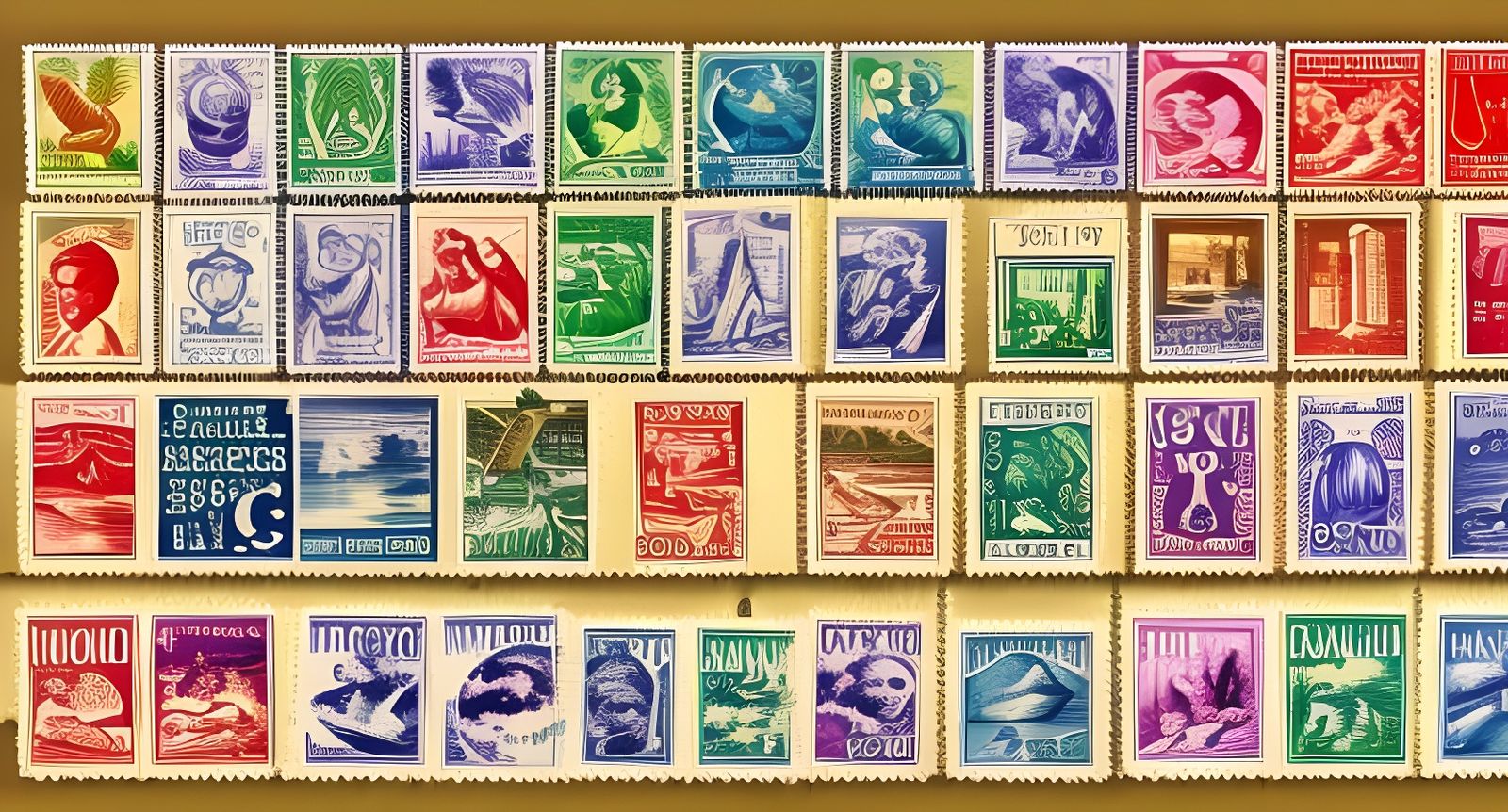 Postage Stamp Collection AI Generated Artwork NightCafe Creator