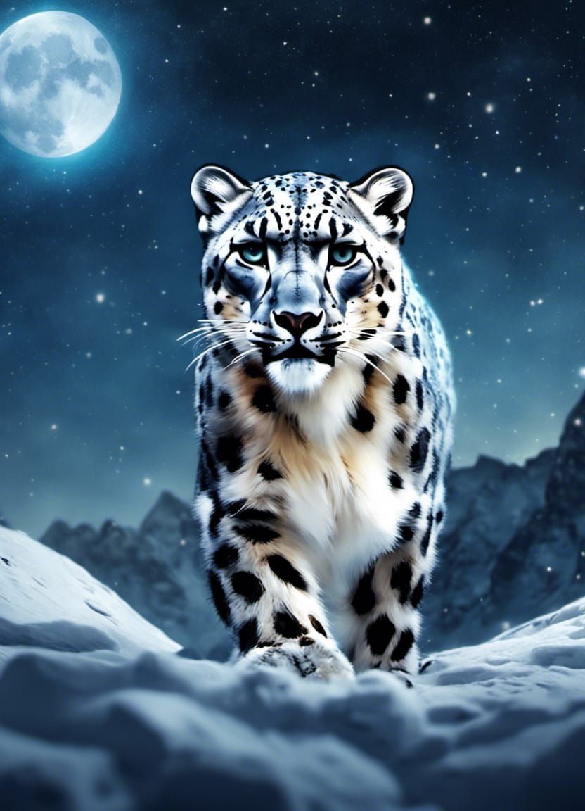 Snow Leopard - AI Generated Artwork - NightCafe Creator