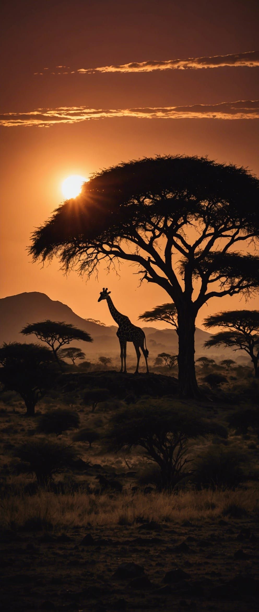 Sunset African Giraffe. - AI Generated Artwork - NightCafe Creator