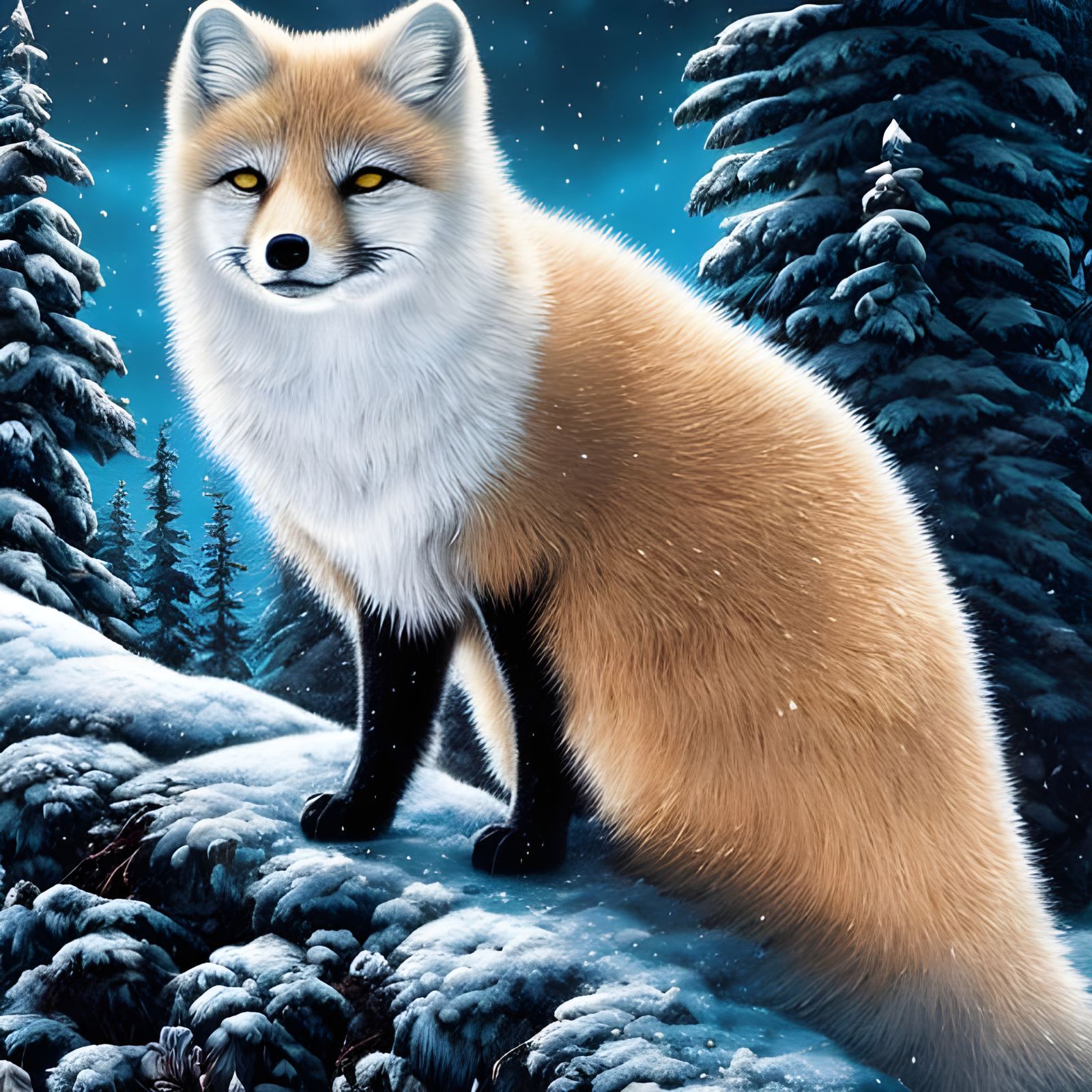 Arctic Fox - AI Generated Artwork - NightCafe Creator