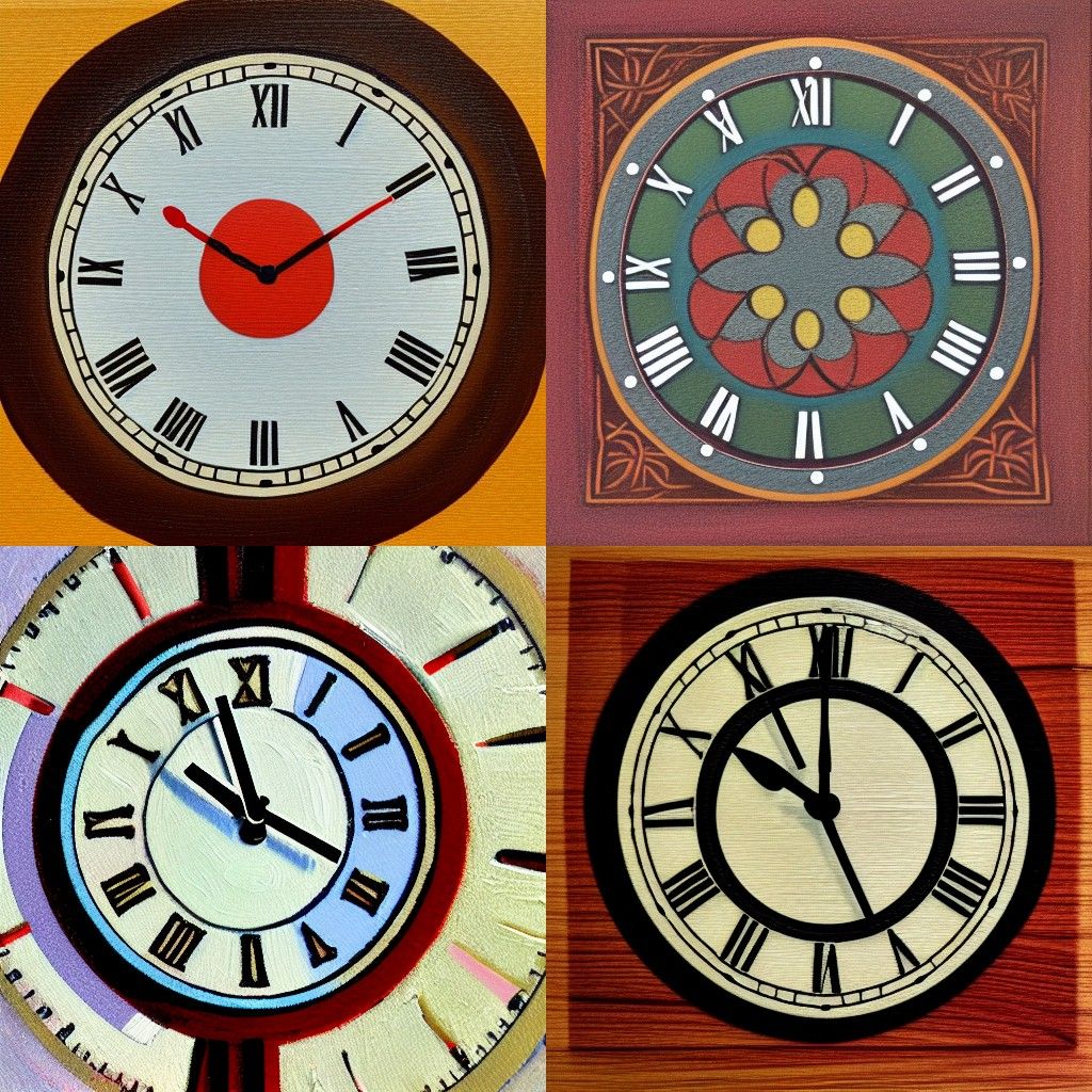 clock face, quarter past 6, sharp focus, tilt shift, woodcut, oil