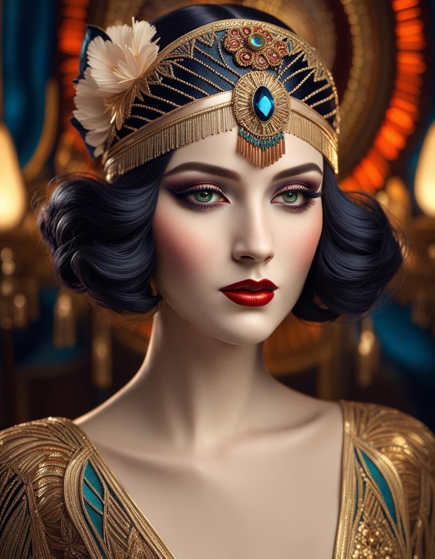 Beautiful 1920s Woman - AI Generated Artwork - NightCafe Creator