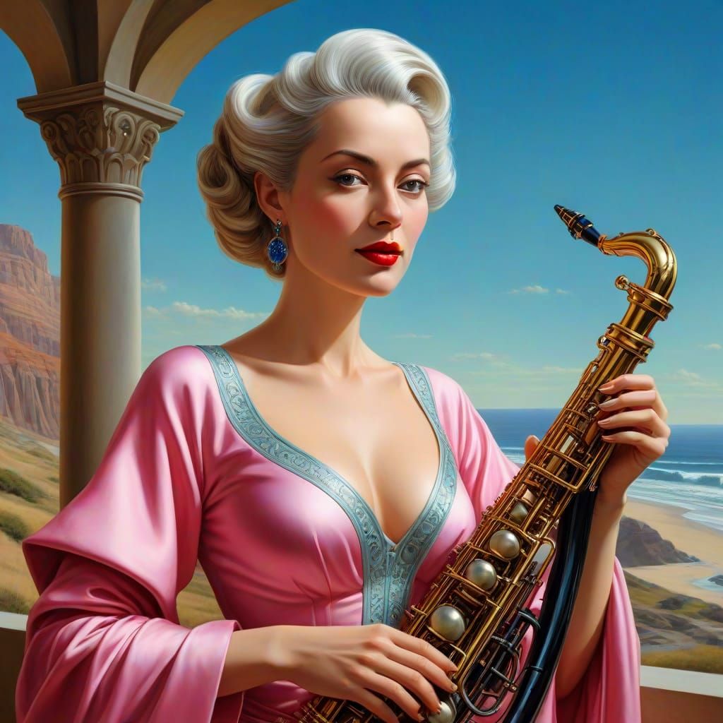 Eccentric Lady in Stunning Surreal Landscape