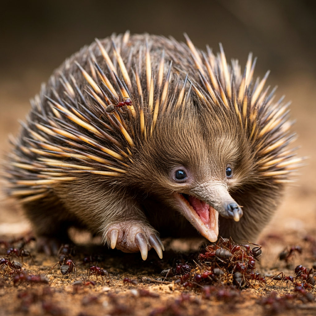 Echidna happily clears the fire ants for you!
