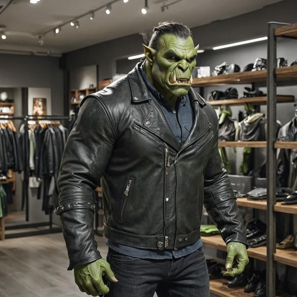 An Orc Clothes Shopping.  by @Darth Grouch