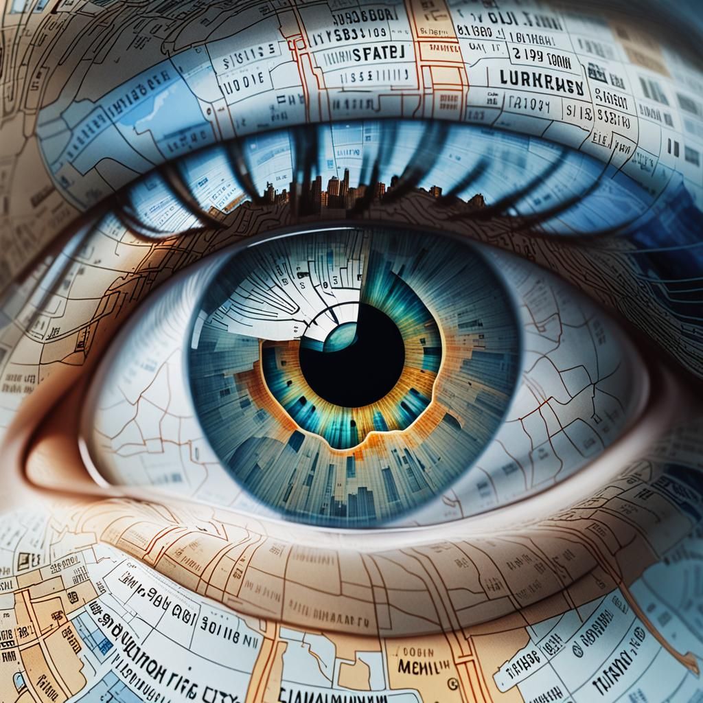 Surreal Eye Reflecting Cityscape in Hyperrealistic Detail