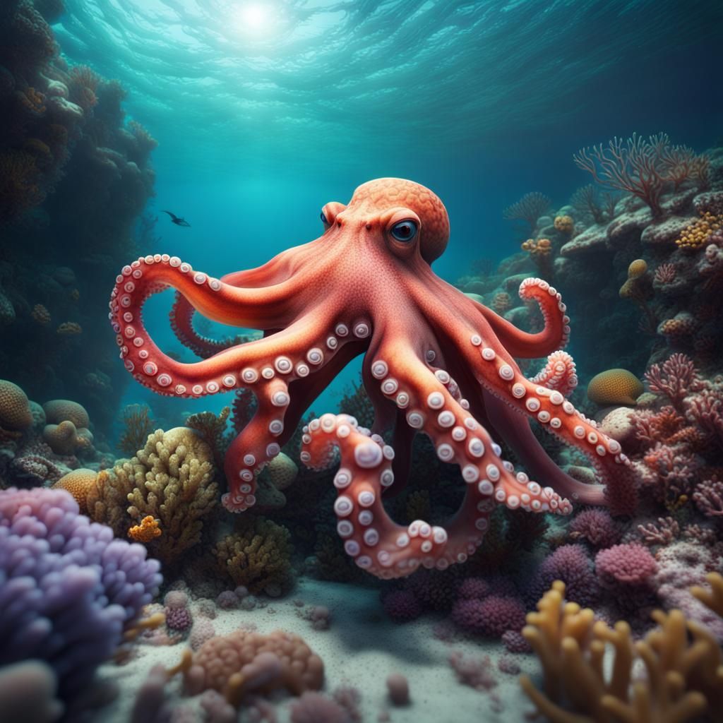 Octopus on a Reef - AI Generated Artwork - NightCafe Creator