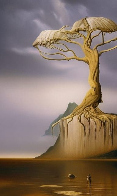 The angel of death tree of life river running and rock water...