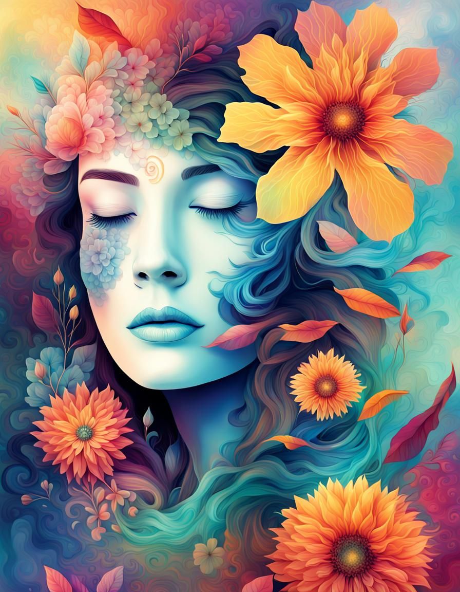 a vibrant and surreal abstract design