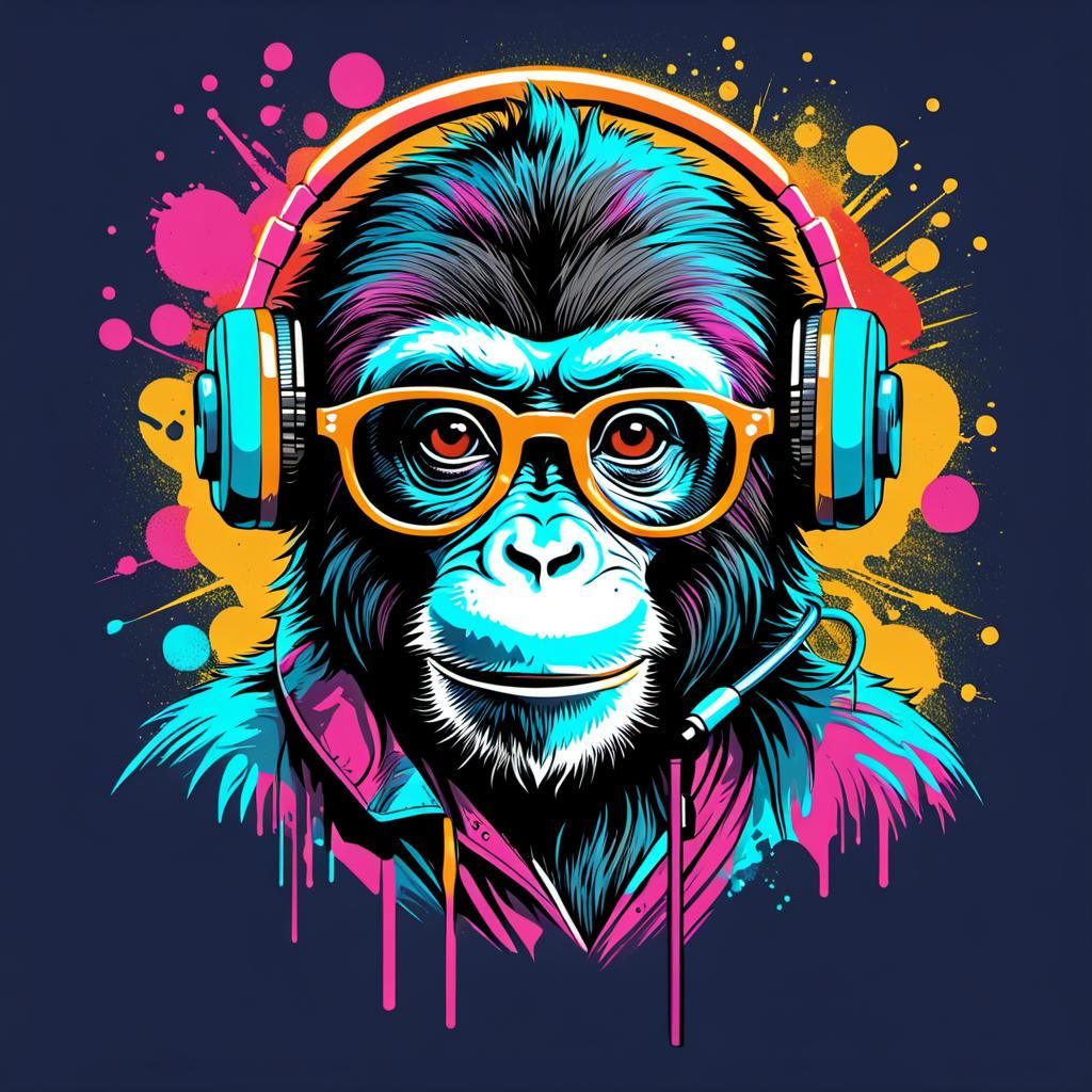 Singing Monkey design - AI Generated Artwork - NightCafe Creator