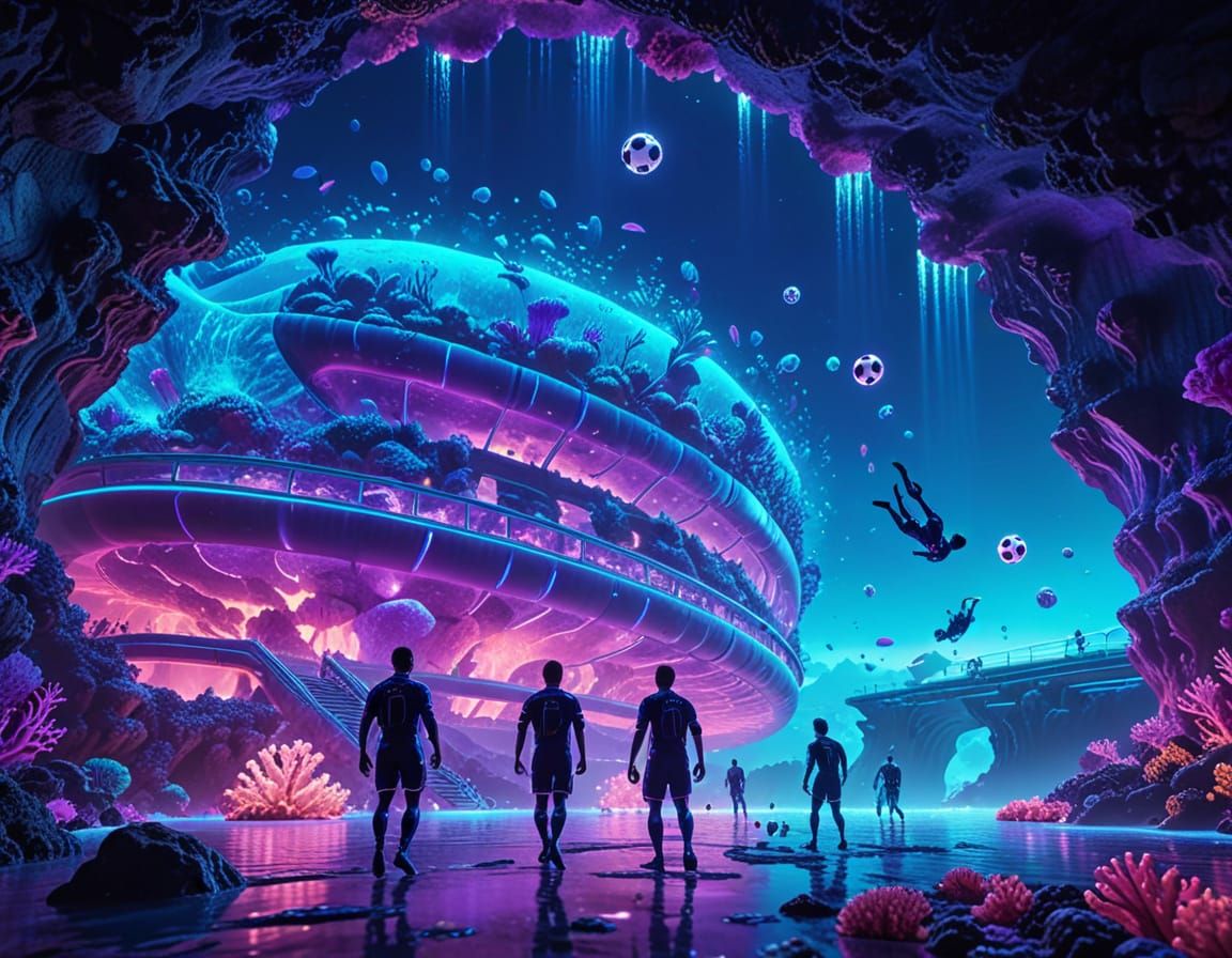 underwater football arena  by @fineluart