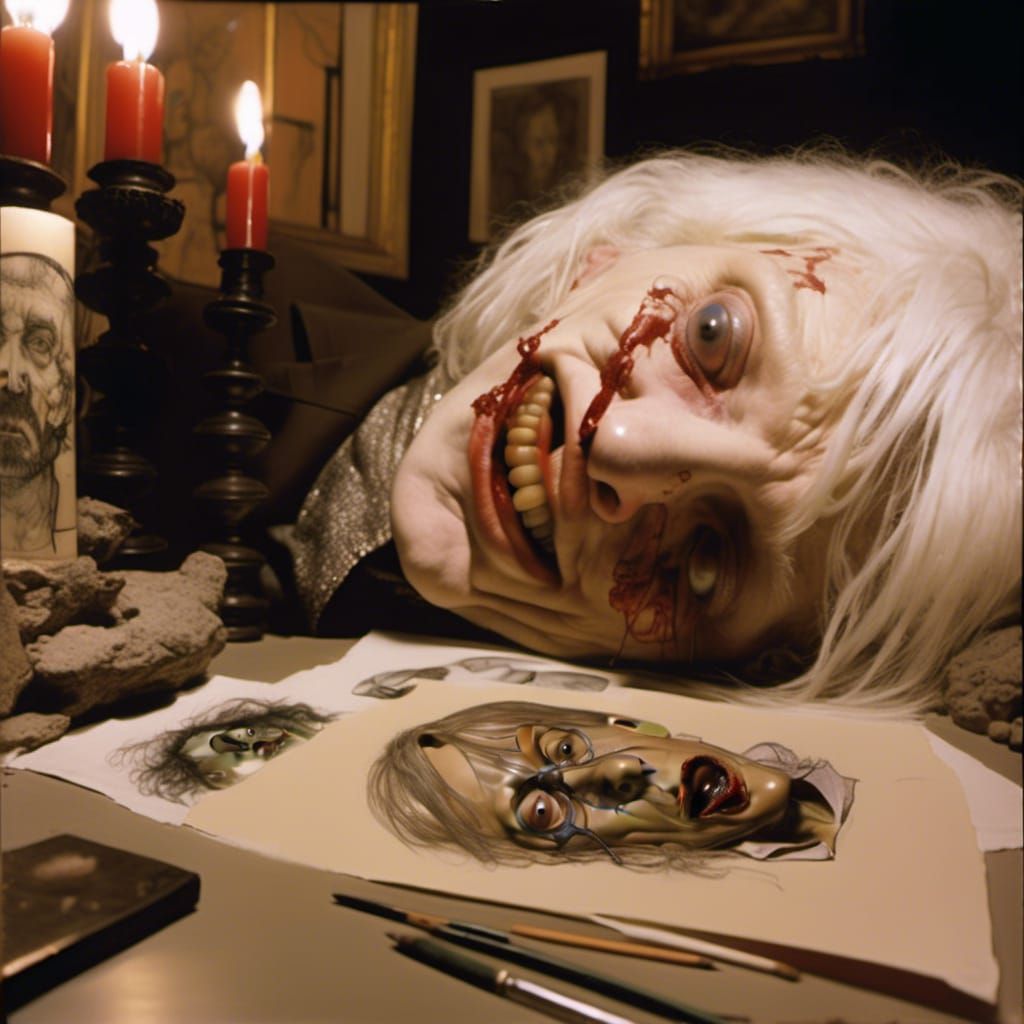 Vampiric Tinfoil Snarl in Watercolor and Ink