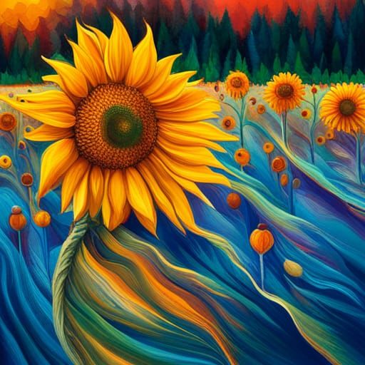 Sunflower Autumn Morning - AI Generated Artwork - NightCafe Creator