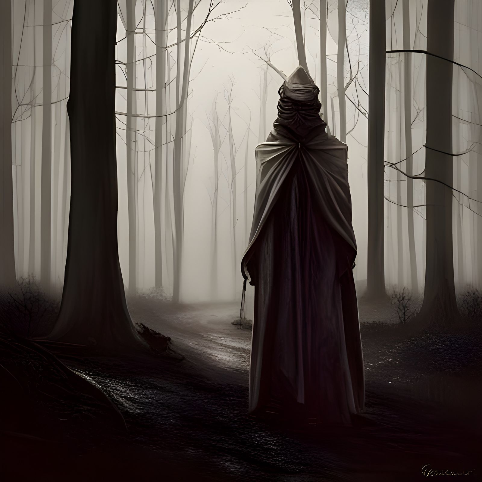 haunted forest foggy