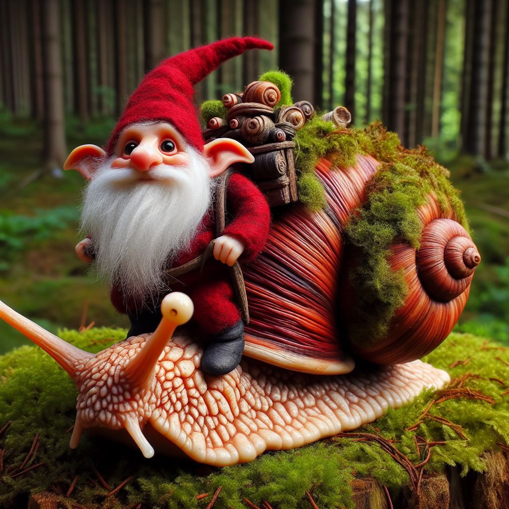 Gnome on his snail mount