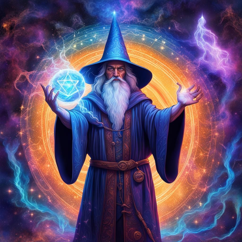 sorcerer casting a spell - AI Generated Artwork - NightCafe Creator