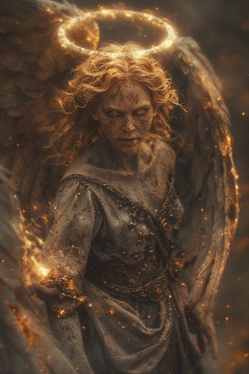 Evil doer corrupted Fallen angel Lucifer/Satan looking direc...