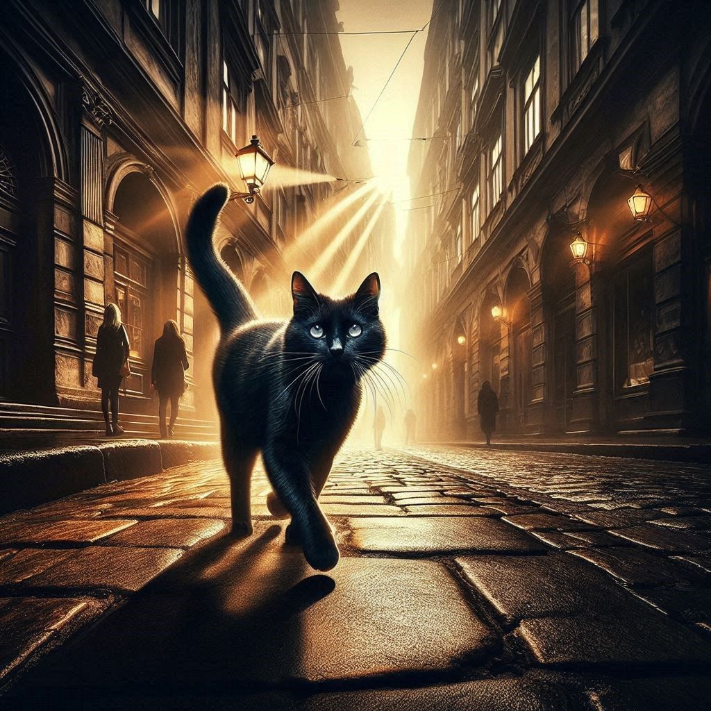 Un chat dans la ville