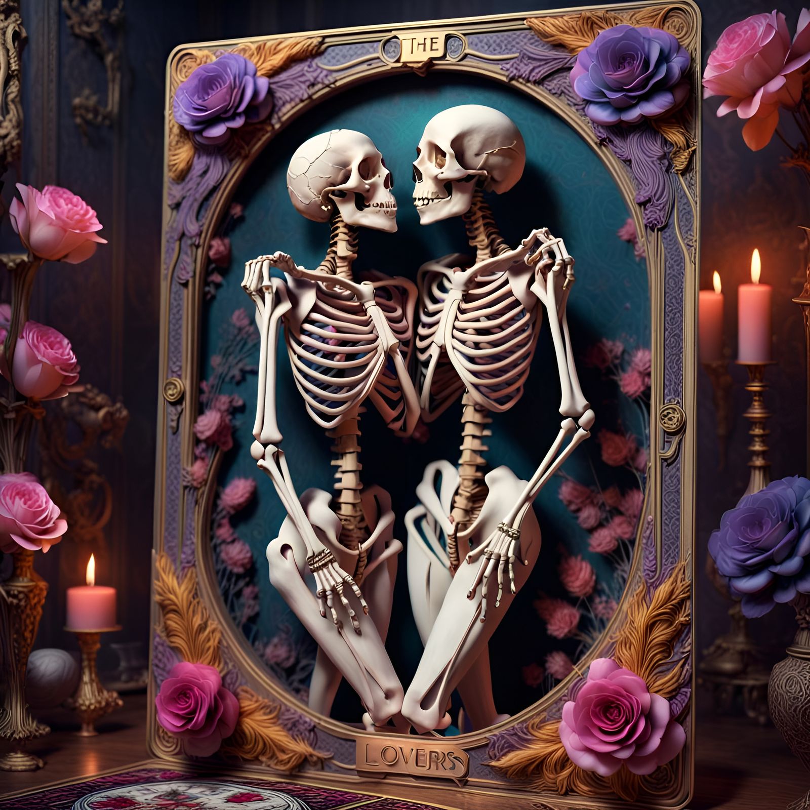 "The Lovers" tarot card  by @Arcarels