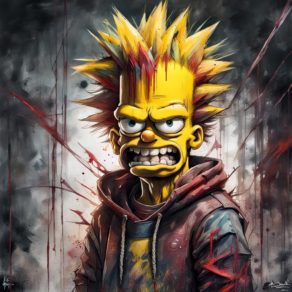 Bart Simpson as "El Barto" || Carne Griffiths, Agnes Cecile, A Detailed