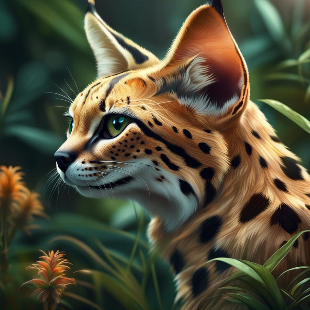 Adorable serval cat 🐈   by @Sminks