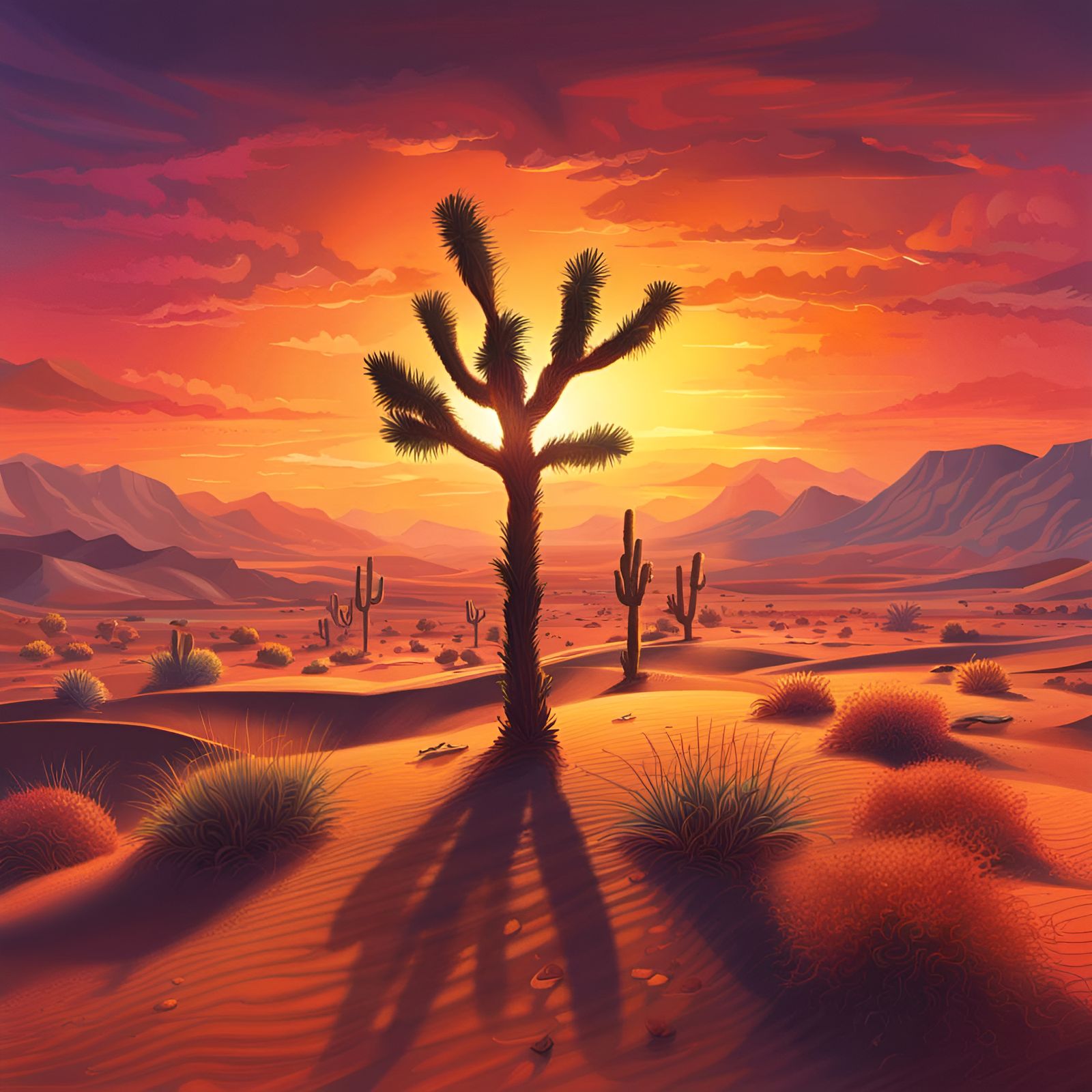 Sunset in the desert  by @TheLuigiplayer
