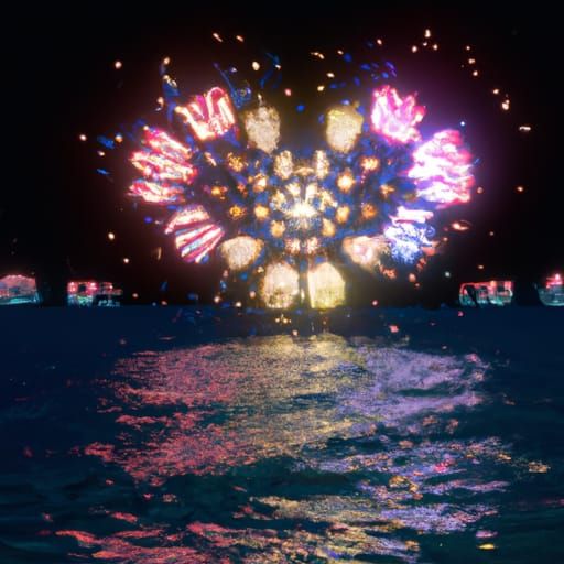 Heart shaped fireworks II