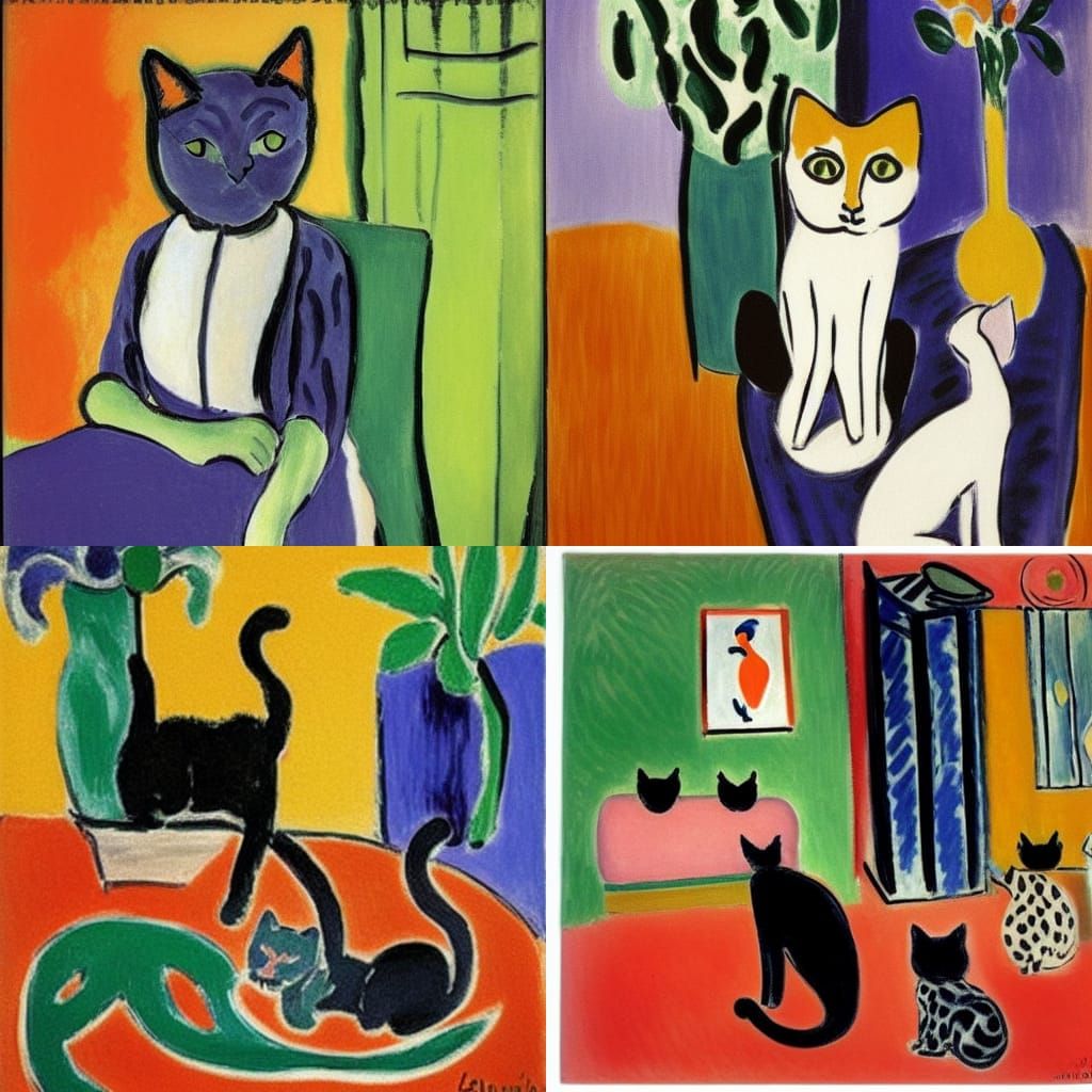 Henri Matisse cats AI Generated Artwork NightCafe Creator