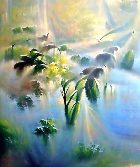 softly serene, the morning mist carries whispers of yesterda...