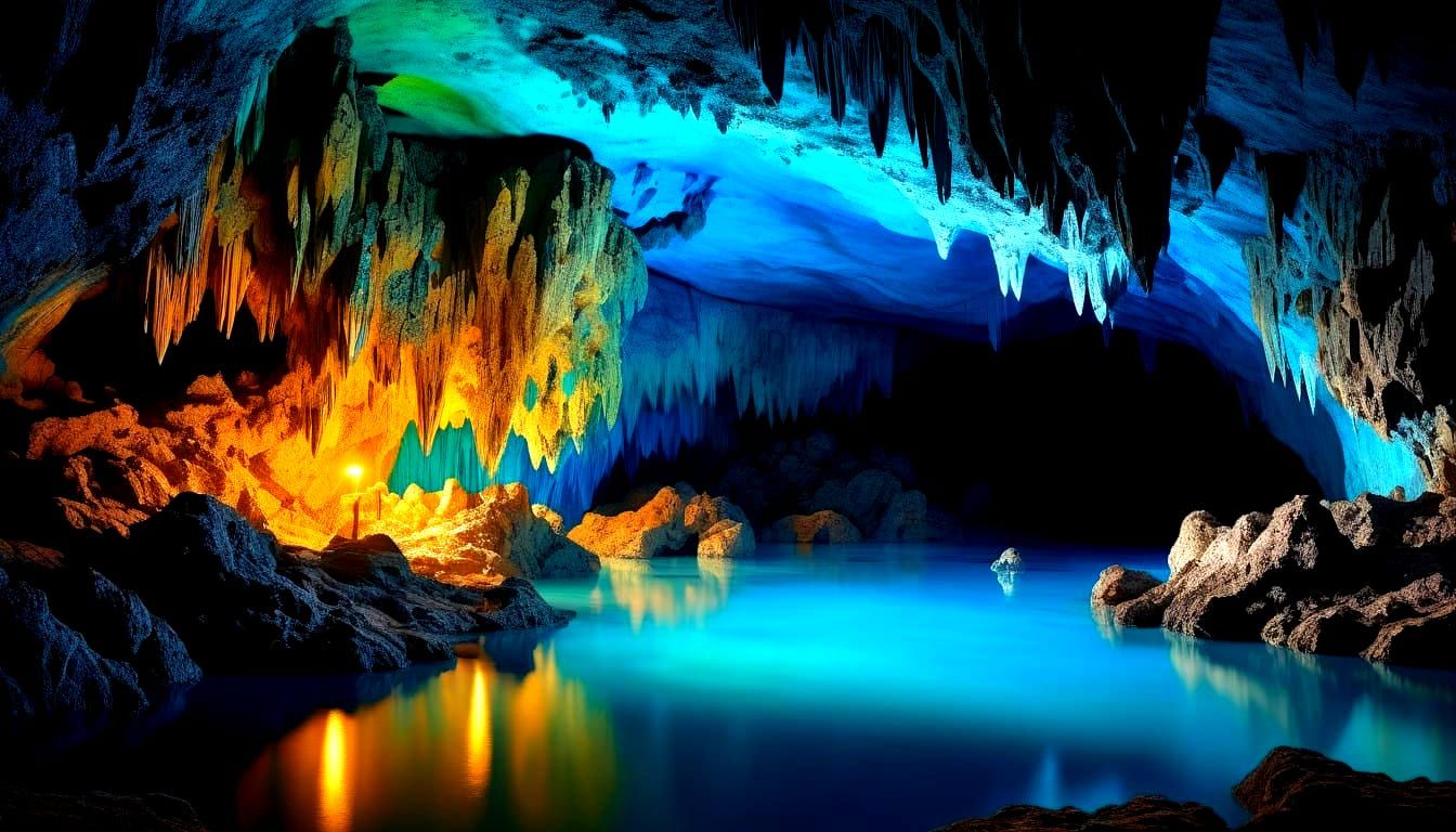 Blue Lake Cave in Bonito, Brazil  by @Miriam Cunha