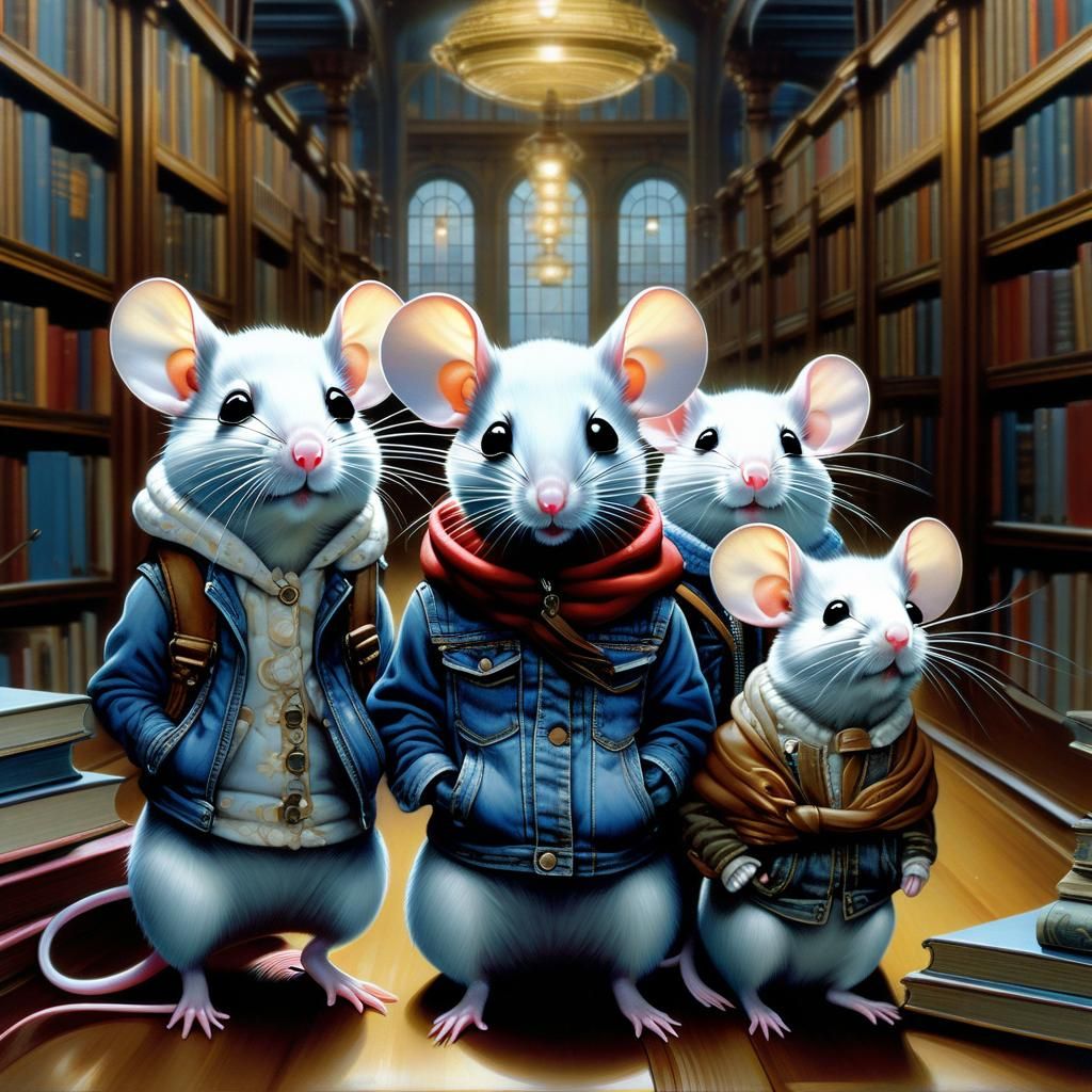 Library mice AI Generated Artwork NightCafe Creator