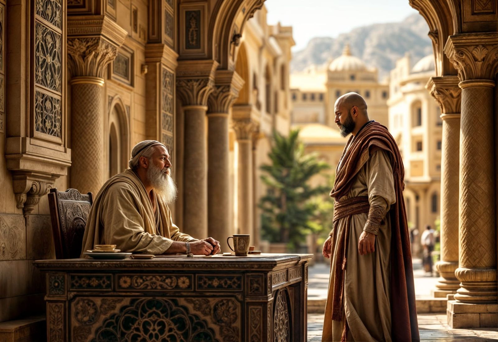 Haman confronts Mordecai