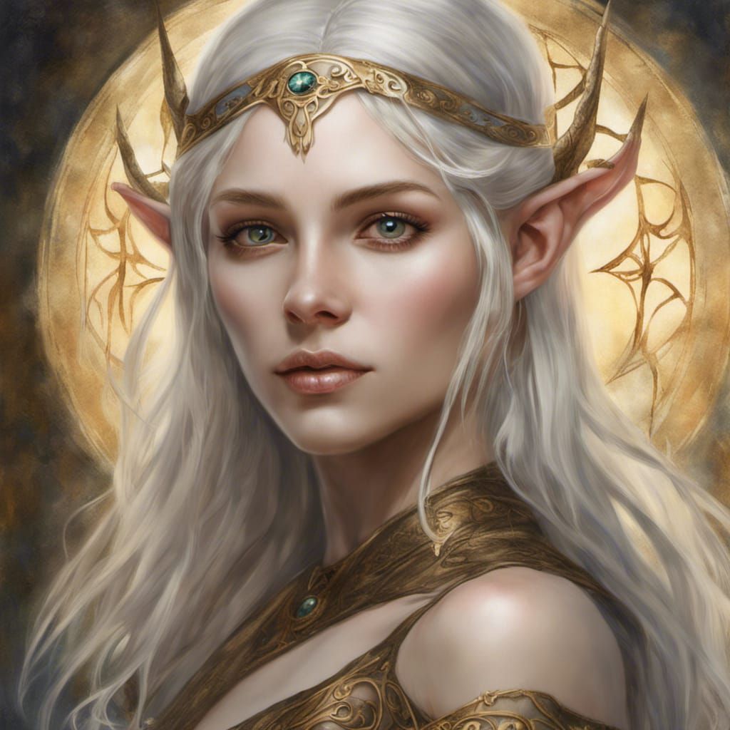 elven princess who is a magic battery for her kingdom, pale skin with ...