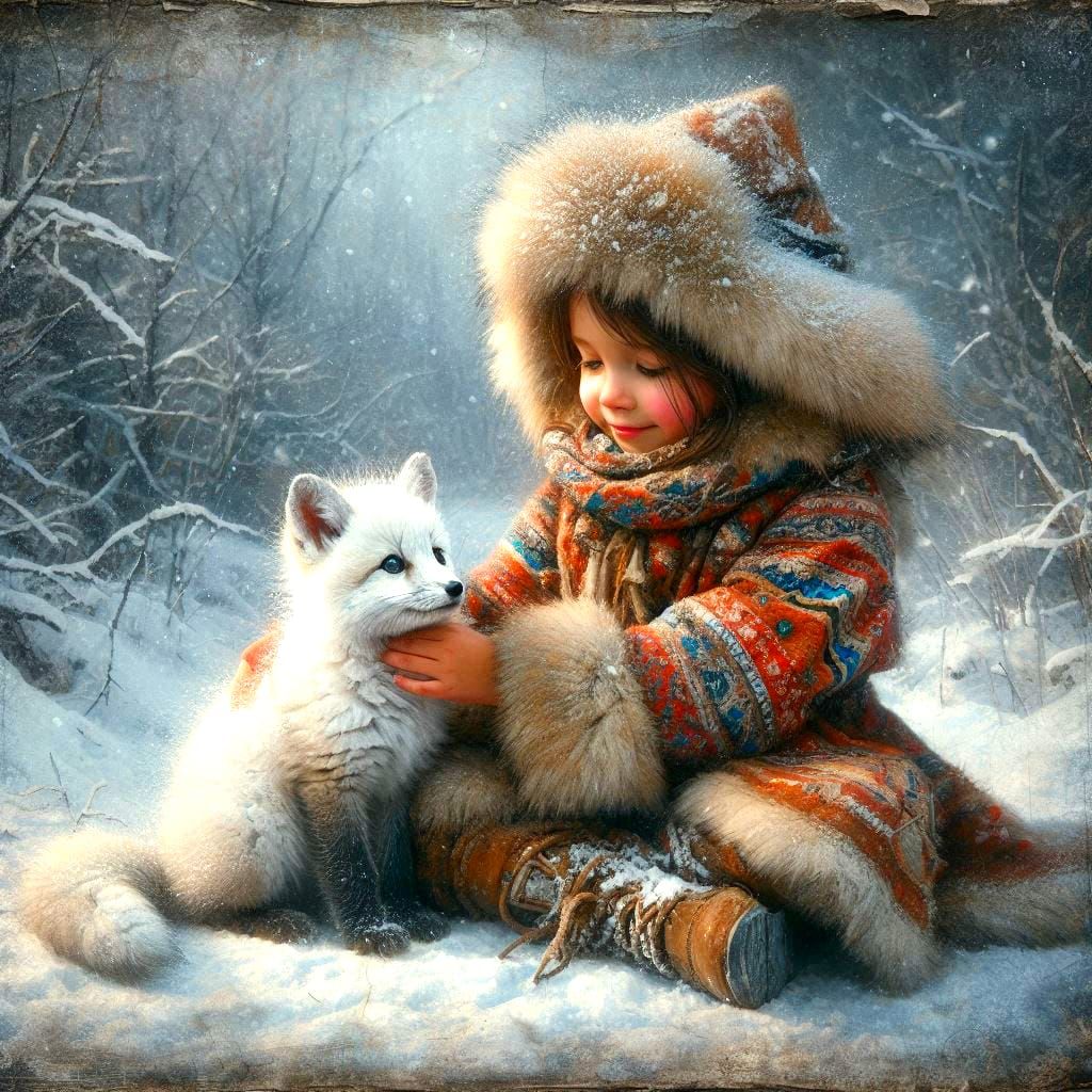 Girl and fox  by @Stellar