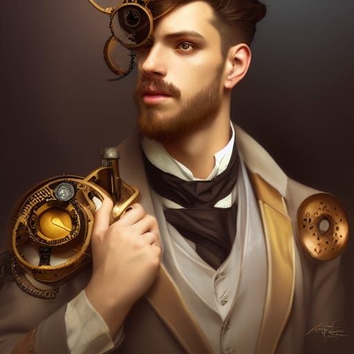 aristocratic good looking charmed beautiful Male steampunk