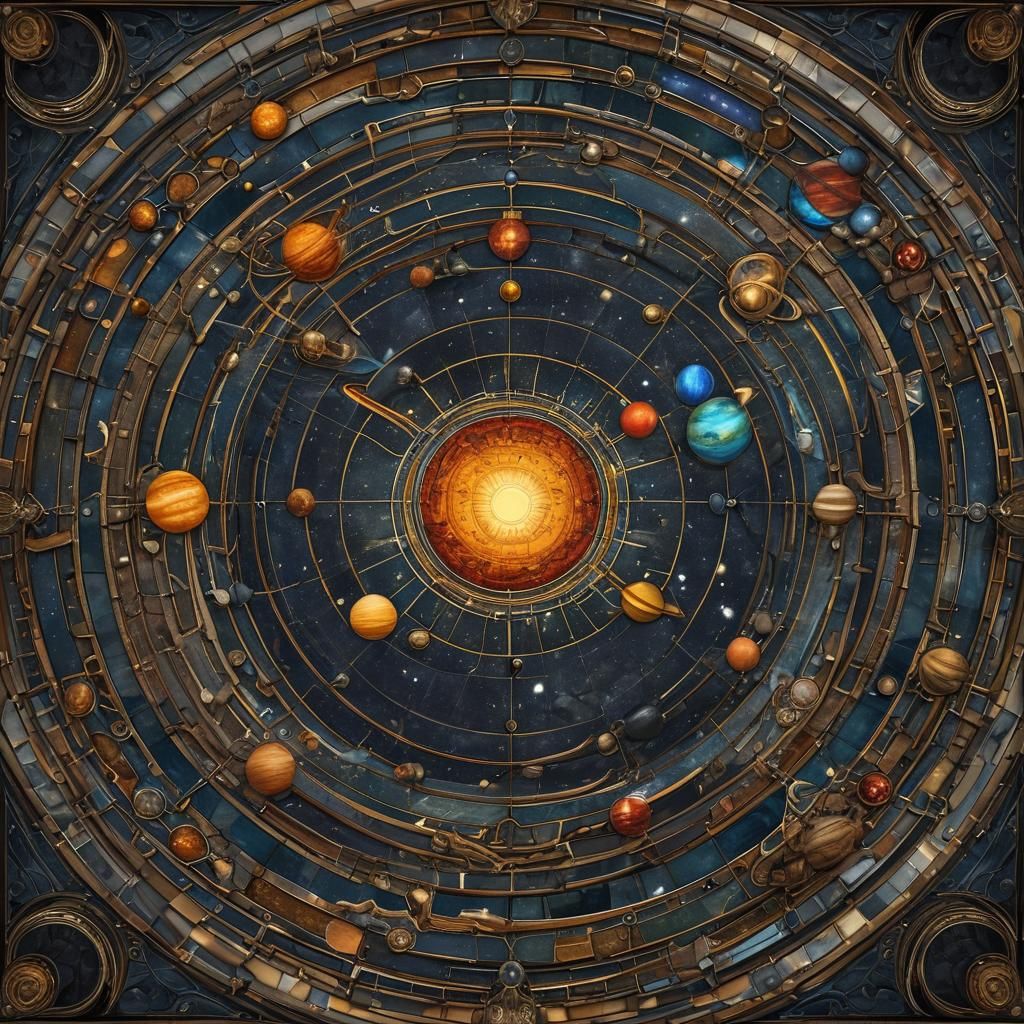 stained glass solar system 2 - AI Generated Artwork - NightCafe Creator