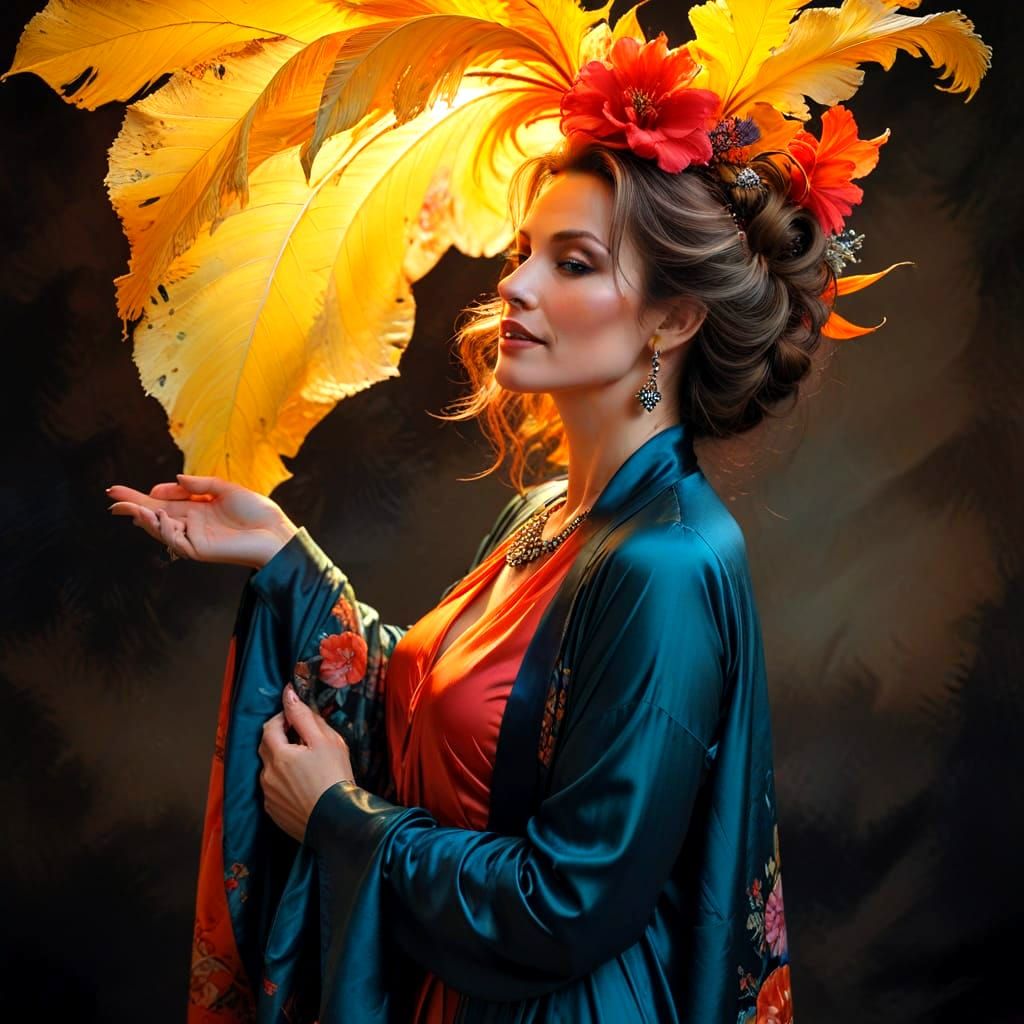 Sophisticated Woman Exudes Inner Peace and Confidence